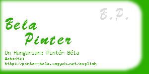 bela pinter business card